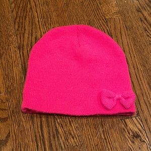 Hot pink winter beanie with bow